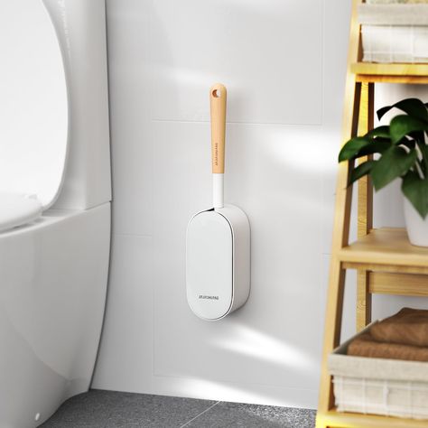 PRICES MAY VARY. Compact Size: Premium ABS thickened toilet brush and holder set，its size doesn't take up too much space, and the elegant design matches every bathroom style. Ergonomic Design: Wall-mounted design and free adhesive hooks, canister lid open automatically when brush is lifted. Durable Bristles: Toilet bowl brush and holder with Sturdy-bristled deep clean the toilet, curved design angled can reaches under the toilet rim, inside the pipe.The toilet brush sits in its own holder and ea Wooden Toilet, Toilet Brush Holder, Bathroom Toilet, Toilet Brush, Brush Holder, Ergonomic Design, Bamboo, Wall, Design