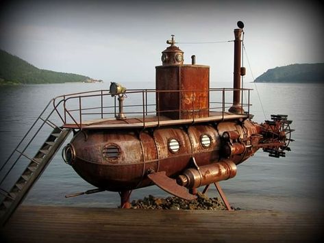 Ocean Steampunk, Steampunk Boat, Old Submarine, Submarine Interior, Steampunk Submarine, Steampunk Ship, Everyday Steampunk, Minecraft Steampunk, Art Boots