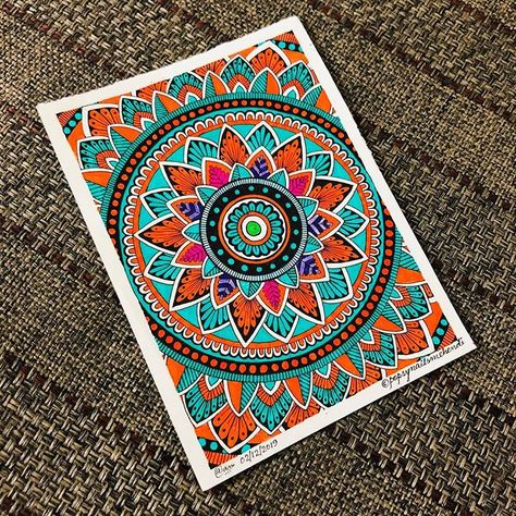 For some reason I love this color combination 😍 Colorful mandala with a rock-and-roll attitude #homedecor #quotes #mandala #mandalasvg #art #artist #popsynails #popsynailsmehendi Mandala Colour Combinations, Mandala Colour, Colour Mandala, Vivekananda Quotes, Easy Mandala, Easy Mandala Drawing, Colorful Mandala, Simple Mandala, Good Color Combinations