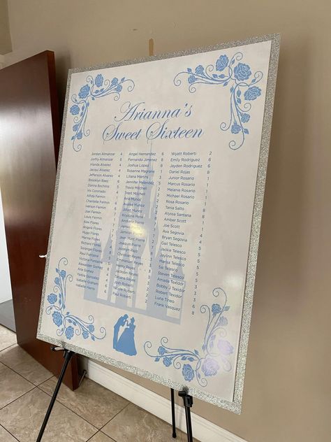 Cinderella Seating Chart Ideas, Sweet Sixteen Court Ideas, Cinderella Sweet 16 Ideas, Cinderella Sweet 16, Party Design Ideas, Club Birthday, Cinderella Theme, Cinderella Party, Custom Chocolate