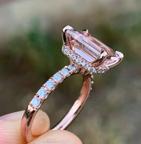 Morganite Wedding Ring, Morganite Wedding Rings, Pink Engagement, Pink Morganite Ring, Pink Diamond Engagement Ring, Gemstone Diamond Ring, Pink Emerald, Rose Gold Morganite, Morganite Diamond