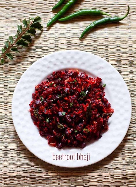 beetroot sabzi recipe | beetroot curry dry recipe | easy beetroot bhaji recipe Beetroot Sabzi Recipe, Healthy Recipes Easy Vegetarian, Vegetarian Clean Eating, Healthy Recipes Easy, Beetroot Recipes, South Indian Style, Bhaji Recipe, South Indian Food, Chutney Recipes