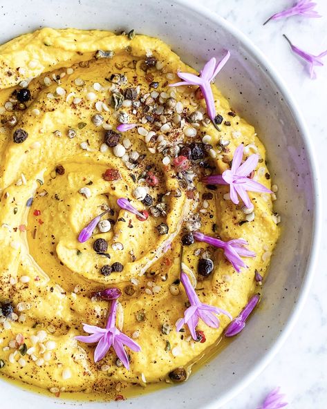 Turmeric Hummus Turmeric Hummus, List Of Appetizers, Crispy Eggplant, Mexican Rice Recipes, Baked Rice, Salsa Dip, Purple Sweet Potatoes, Phyllo Dough, Creole Seasoning