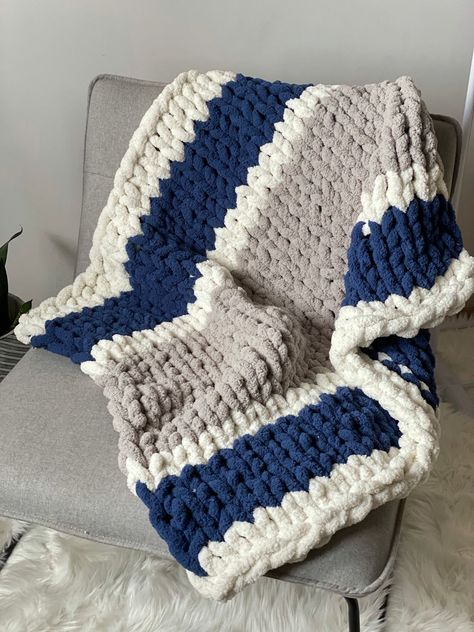 colorful Crochet Blanket Designs to Add a Pop of Style to Any Room" https://youtu.be/Y7p2n4YdGIY?si=_nJYSmlQSmvcQOLg Chunky Knit Blanket Blue, Chunky Knit Blanket Colors, Chunky Knit Blanket Pattern Color Combos, Blue Knit Blanket, Crochet Blanket Blue, Big Yarn Blanket, Knit Baby Blankets, Chunky Blanket Pattern, Free Crochet Blanket Patterns