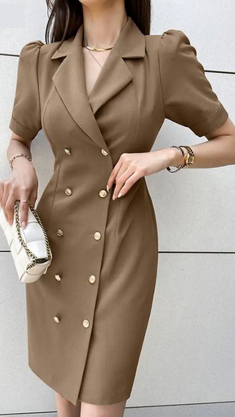 I saw this stunning Elegant Office Lady Suit Dress that instantly caught my eye! The cinched waist and short sleeves give it such a chic vibe, perfect for those busy workdays when I want to feel stylish yet professional.   I can totally envision pairing it with some cute heels!   What do you think? Would you rock this look at the office? Let me know in the comments! 💖✨   #OfficeStyle #KoreanFashion #ChicDresses #FashionInspo #WorkWear Lady Suit, Suit Dresses, Office Dresses For Women, Elegant Office, Mini Dress Fashion, Suit Dress, Korean Fashion Dress, Pleated Mini Dress, Korean Fashion Women