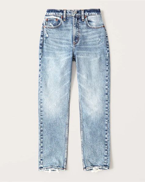 Women's High Rise Mom Jeans | Women's Bottoms | Abercrombie.com Rachel And Phoebe, Monica Rachel, Turtleneck Bodysuit, Women's Bottoms, 90s Outfit, Denim Pencil Skirt, Flirty Dresses, Acid Wash Jeans, High Rise Mom Jeans