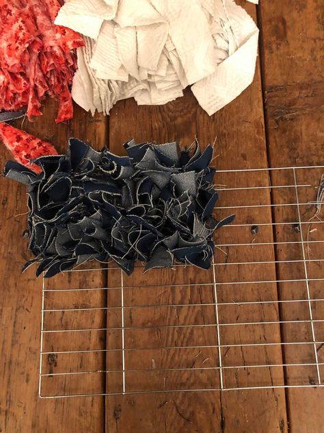 Rag Flag, Americana Crafts, Dollar Tree Christmas Decor, The Shabby Tree, 4th July Crafts, Shabby Tree, Cooling Rack, Fourth Of July Decor, Diy Dollar Tree Decor