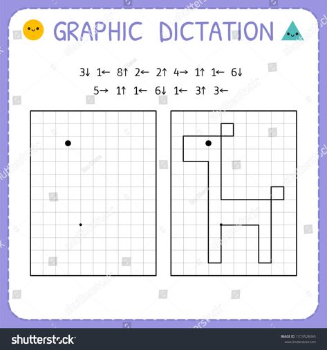 Graphic dictation. Giraffe. Kindergarten educational game for kids. Preschool worksheet for practicing motor skills. Working pages for children. Vector illustration #Ad , #affiliate, #game#educational#Preschool#kids Coding For Kids Worksheets, Teaching Toddlers Letters, Hands On Learning Kindergarten, Graphic Dictation, Alphabet Activities Kindergarten, Coding Lessons, Teaching Coding, Computer Lessons, Technology Lessons