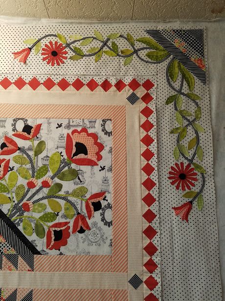 Applique Quilt Borders Ideas, Quilt Borders Ideas Inspiration, Pieced Quilt Borders, Hand Applique Patterns, Quilt Borders Ideas, Applique Borders, Aplique Quilts, Flower Applique Patterns, Colchas Quilting