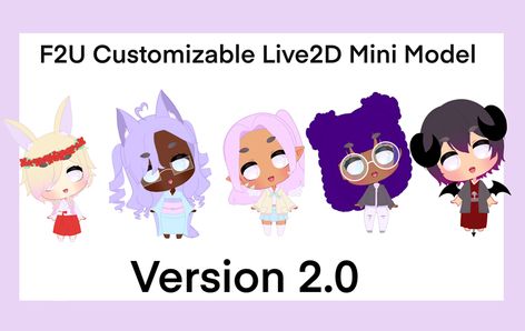 F2U Live 2D Customizable Mini Model 2.0 - HoneyKudzu's Ko-fi Shop - Ko-fi ❤️ Where creators get support from fans through donations, memberships, shop sales and more! The original 'Buy Me a Coffee' Page. Live2d Model, Vtuber Assets, Mini Model, Free Things, Animal Ears, Outfit Combinations, Blush Color, Create Yourself, How To Apply