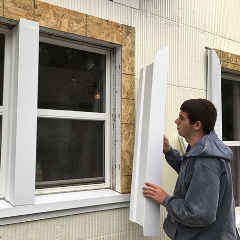 Pvc Window Trim, Window Trims, Window Wrap, Diy Exterior, Residential Exterior, Window Manufacturers, Exterior Window, House Cladding, Window Casing