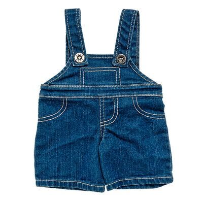 Denim Overalls Cow Stuffed Animal, Promotion Dresses, Build A Bear Outfits, Teddy Bear Clothes, Overall Outfit, Matching Pjs, Bear Outfits, Build A Bear, Distressed Denim Shorts