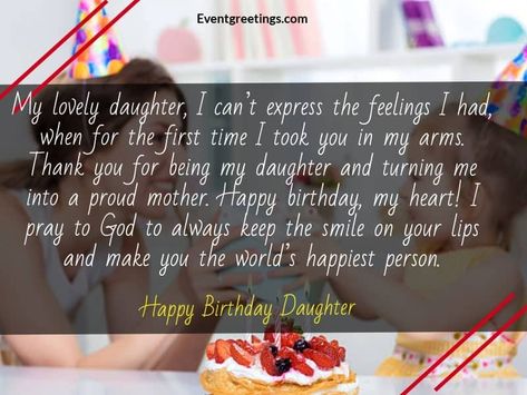 50 Wonderful Birthday Wishes For Daughter From Mom Birthday Daughter From Mom, Happy Birthday Daughter From Mom, First Birthday Quotes, 1st Birthday Quotes, Happy Birthday Mom From Daughter, Birthday Message For Daughter, 1st Birthday Wishes, Wishes For Mother, Birthday Wishes For Mom