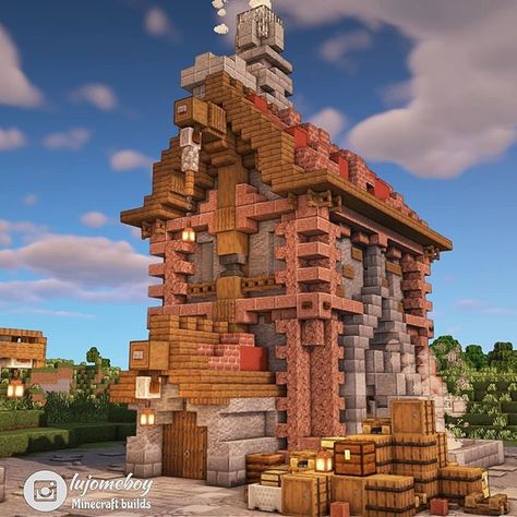 lujoBoy в Instagram: «Industrial factory build. ----------------------------- This time I wanted to go back a bit to steampunk style build and well this factory…» Industrial House Minecraft, Minecraft Factory Design, Small Factory Design, Minecraft Industrial Building, Minecraft Factory, Minecraft Starter House, Minecraft Steampunk, Minecraft Idea, Different Types Of Houses