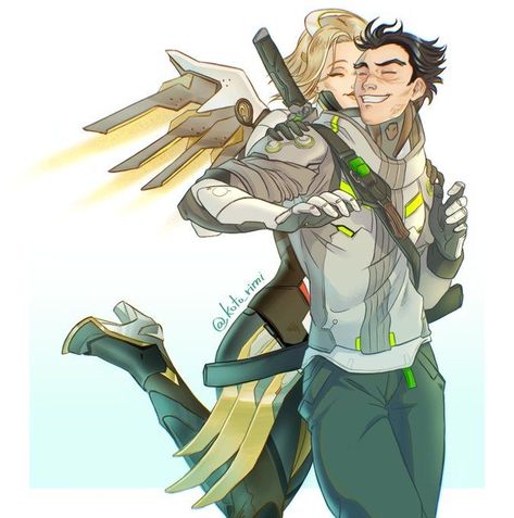 Genji Mercy, Mercy Fanart, Overwatch Mercy, Overwatch Genji, Overwatch Funny, Overwatch Wallpapers, White Canary, Spooky Things, Little Misfortune