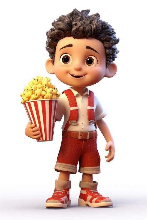 Popcorn cartoon cute white background.  | premium image by rawpixel.com / Pitcha Benrohman Popcorn Pictures, Popcorn Illustration, Cartoons Hd, Hd Picture, Cartoon Cute, 3d Illustration, Free Design Resources, Popcorn, Design Resources