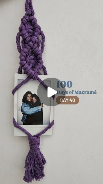 Agrima Wadhwa on Instagram: "100 Days of Macramé - Day 40 MACRAMÉ POLAROID HOLDER  DM for workshops and products  #macrame ##macramemakers #macramelove #india #instagood #instagram #handmade #sustainability #macramekeychain #learnsomethingneweveryday #indian #artistsoninstagram #diy #macramecommunity #knots #explorepage #100daysofmacrame #india" Polaroid Holder, Learn Something New Everyday, 100th Day, Bead Jewellery, Macrame