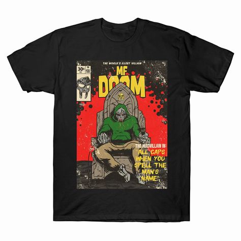 Mf Doom Shirt, Mf Doom T Shirt, Mf Doom, T Shirt Image, Unique Shirt, Guy Names, Soft Shorts, Branded T Shirts, Cotton Tee