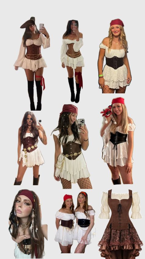 Cute Halloween costume pirate stylish Pirate Dress Up, Pirate Halloween Costume, Pirate Girl Costume, Halloween Costumes Women Creative, Costume Pirate, Cute Halloween Costume, Look 80s, Unique Couple Halloween Costumes, Pirate Costumes