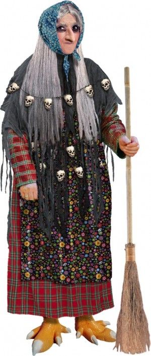 Baba Yaga costume, from the best costume site ever; Take Back Halloween! Slavic Halloween, Baba Yaga Costume, Babayaga Tattoo, Baba Yaga House Tattoo, Parade Dress, Slavic Folklore, Baba Jaga, Halloween Stories, Long Gray Hair