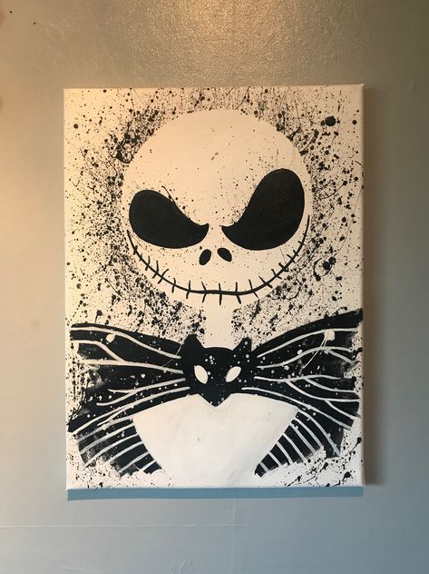 Canvas Painting Ideas Nightmare Before Christmas, Jack The Skeleton Painting Easy, Nightmare Before Christmas Acrylic Painting, Jack The Skeleton Painting, Easy Nightmare Before Christmas Painting, Nightmare Before Christmas Canvas Painting, Nightmare Before Christmas Painting Easy, Nightmare Before Christmas Canvas Art, Jack Skellington Painting