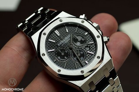 audemars piguet royal oak chronograph Audemer Piguet, Ap Watch, Ap Royal Oak, Audemars Piguet Watches, Monochrome Watches, Amazing Watches, Watches Women, Fine Watches, Audemars Piguet Royal Oak