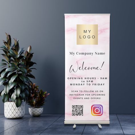 Retractable Banner Design, Indoor Banner, Retractable Banner, Business Banner, Business Casual Outfits For Women, Advertise Your Business, Outdoor Banners, Opening Hours, Small Business Ideas