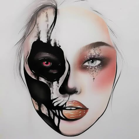 Artistic Halloween Makeup, Halloween Makeup Face Charts, Halloween Facechart, Halloween Makeup Eyeshadow, Halloween Backgrounds Wallpapers, Halloween Nails 2022, Nail Designs Halloween, Halloween Makeup Artist, Makeup Paint