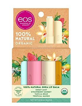 eos 100% Natural & Organic Lip Balm Sticks, Lip Care Variety Pack, Sweet Mint, Strawberry Sorbet, Vanilla Bean, Tropical Mango, 4 Pack Eos Lip Balm Collection, Eos Chapstick, Shea Butter Lip Balm, Burts Bees Lip Balm, Lip Balm Stick, Strawberry Sorbet, Eos Lip Balm, Sweet Mint, Beeswax Lip Balm