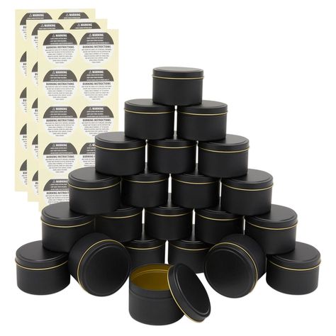 PRICES MAY VARY. Tin Candle Containers: Add these decorative 8 oz candle tins with lids to your candle making supplies to create unique candles to give to a friend or loved one at an upcoming birthday, holiday, or anniversary Multi-Purpose: The versatile black candle tins can also be used to store spices, tea leaves, coins, and small household items; these tins for candles also make a great storage solution for craft items like beads, rhinestones, and glitter High-Quality: The small candle jars Small Candle Jars, Empty Candle Jars, 8 Oz Candle, Empty Candle, Candle Tins, Storing Spices, Blue Slime, Black Candle, Candle Making Kit