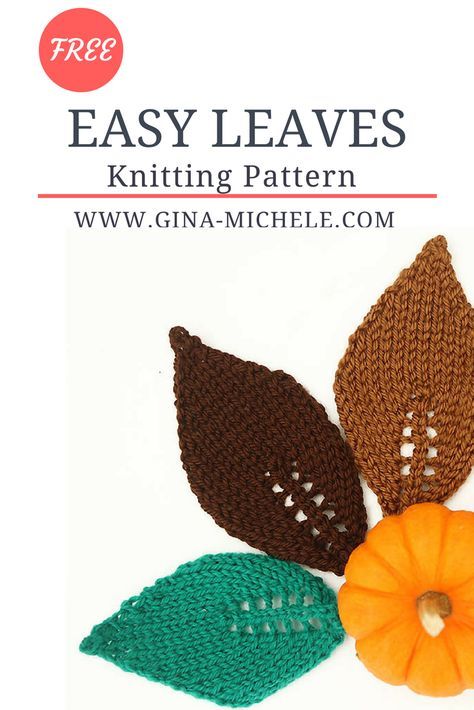 Knitted Flowers Free, Leaf Knitting Pattern, Knitting Flowers, Types Of Knitting Stitches, Knit Stitches For Beginners, Christmas Knits, Knitted Flower Pattern, Halloween Knitting, Crochet Choker