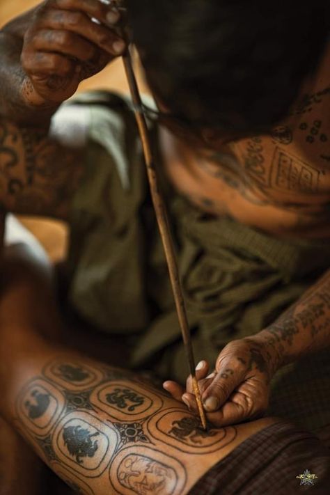 Myanmar Art Tattoo, Myanmar Traditional Tattoo Design, Burmese Traditional Tattoo, South Asian Tattoo, Myanmar Traditional Tattoo, Traditional Vietnamese Tattoo, Burmese Tattoo, Myanmar Tattoo, Vietnamese Tattoo