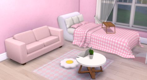 Sims 4 Cc Pink Bed, Sims 4 Bedding, Pink Bedroom Set, Sims Decor, Korean Furniture, Sims 4 Beds, Sims 4 Patreon, Cc Furniture, Sims 4 Bedroom