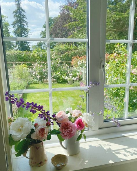 Cottagecore | wallflower_cottage Kitchen Garden Window, Making Lists, Garden Window, Tiny Garden, Flower Window, The Beauty Of Life, Garden Windows, Beauty Of Life, Window View