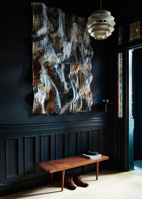 south slope brownstone | cs designs Moody Hallway, Bright Eclectic Decor, Robert Stilin, Paint Room, New York Brownstone, Moody Design, Brooklyn Brownstone, The World Of Interiors, Living Room Photos