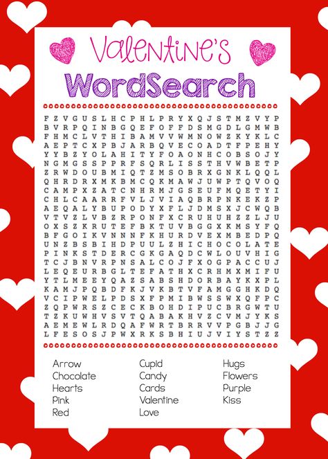 Here's a cute and fun free printable Valentine's Day Word Search and Tic Tac Toe game. Valentines Word Search, Valentines Class Party, Valentine Party Game, Valentines Day Words, Valentine Words, Valentines Games, Valentinstag Party, Happy Hearts Day, Valentine's Day Games