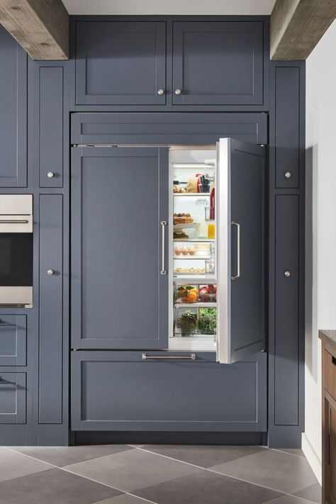 This 48” Sub-Zero French Door Refrigerator is the perfect balance of fashion and function. With overlay paneling it fits seamlessly into any design, while working hard to keep food fresher, longer. Sub Zero Fridge, Modern Refrigerator, Victorian Home Renovation, Paneled Refrigerator, Panel Ready Refrigerator, Subzero Refrigerator, Large Fridge Freezer, Column Refrigerator, Cabinet Refrigerator