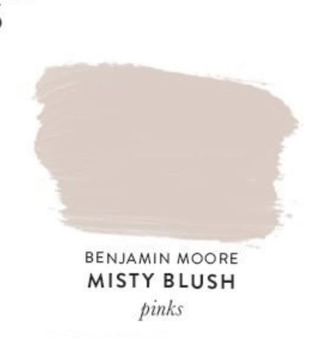 Dusty Blush Paint, Greyish Pink Paint, Pinkish Grey Paint Color, Benjamin Moore Misty Blush, Pink Taupe Paint Colors, Misty Blush Benjamin Moore, Pink Beige Paint, Blush Nursery Ideas, Blush Paint