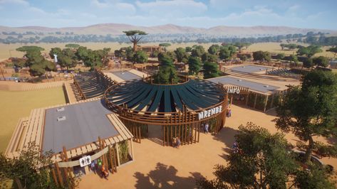 Steam Workshop :: Zoo Entrance & Facilities Planet Zoo Staff Area, Planet Zoo Entrance Ideas, Zoo Entrance Design, Zoo Entrance, Planet Zoo Exhibit Ideas, Planet Zoo Africa, Let’s Build A Zoo Design, Planet Zoo Steam Workshop, Planet Zoo Staff Buildings