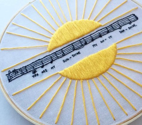 I can do this!! Embroidery You Are My Sunshine, You Are My Sunshine Cross Stitch, Light Girls, Hand Embroidery Projects, Small Sewing Projects, Simple Embroidery, Cool Crafts, Sewing Embroidery Designs, Hand Embroidery Art