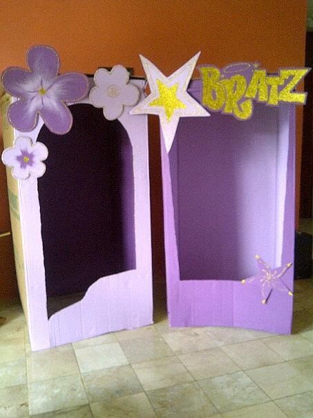 My husband and I made these refrigerator size doll boxes for Danni Jo's party photo booth. Refrigerator Size, Booth Diy, Cute Birthday Ideas, Bachelorette Party Planning, Box Photo, Birthday Party Theme Decorations, Diy Photo Booth, Photo Booths, Barbie Party