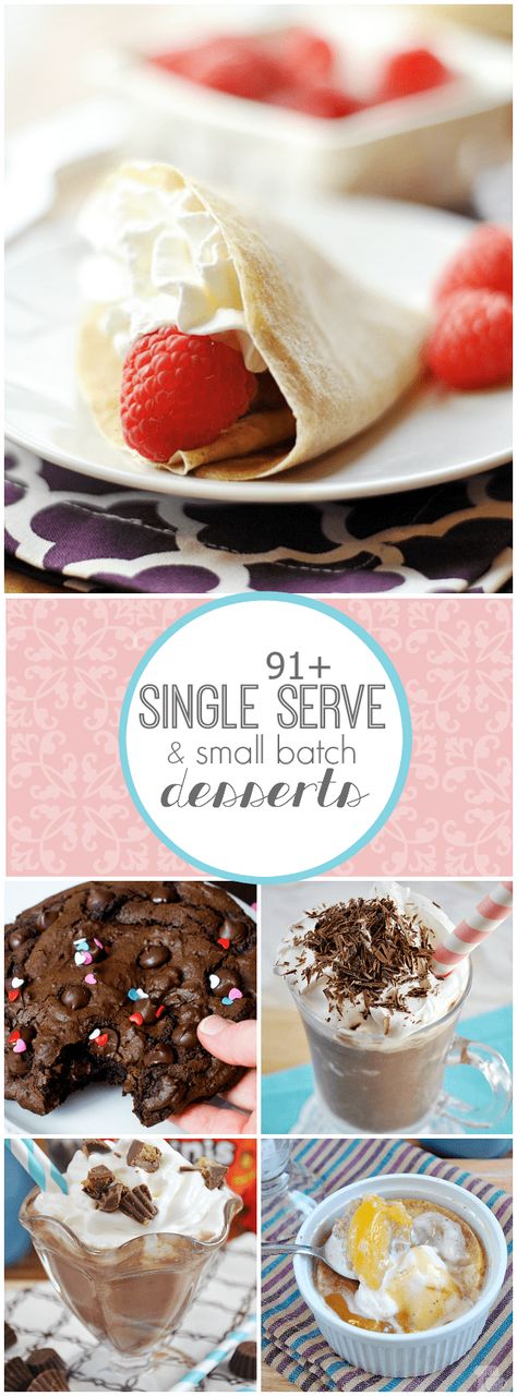 Dessert Recipes Single Serve, Small Batch Desserts, Single Serve Dessert Recipes, Different Desserts, Batch Baking, Recipe For 1, Small Batch Baking, Dessert Parfait, Sweet Easy