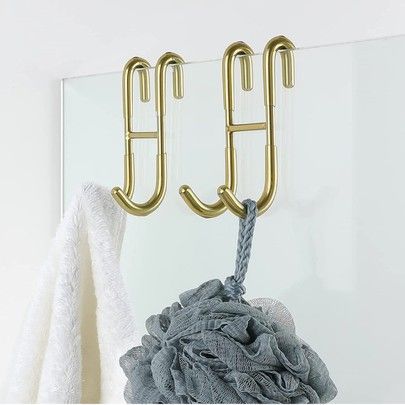 Towel Hooks For Bathroom, Black Shower Doors, Hooks For Towels, Shower Squeegee, Hooks For Bathroom, Glass Shower Doors Frameless, Glass Shower Door, Shower Hooks, Steel Racks