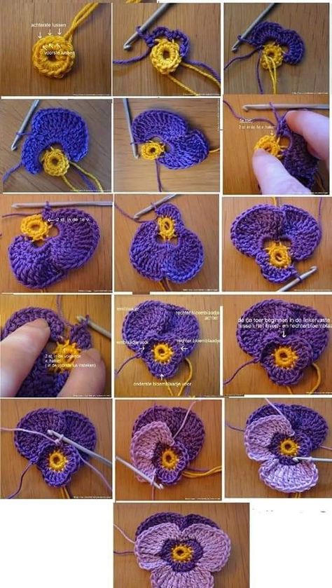 Hantverk Diy, Crochet Flowers Free Pattern, Crochet Earrings Pattern, Crocheted Flowers, Crochet Plant, Blanket Knitting, Crochet Flower Tutorial, Crochet Rose, Crochet Flower Patterns