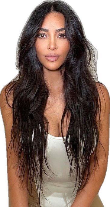 Kim Kardashian Long Hair, Kardashian Hair Color, Hairstyle 2022, Dark Brown Long Hair, Messy Hair Look, Hairstyle Girl, Kim Kardashian Hair, Long Hair Waves, Kardashian Hair