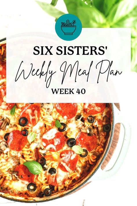 Six Sisters Crockpot Recipes, Six Sisters Recipes, Dinner Menu For The Week, Easy Homemade Lasagna, Family Meal Planning Healthy, Menu For The Week, Fall Crockpot, Free Weekly Meal Plan, Fall Crockpot Recipes