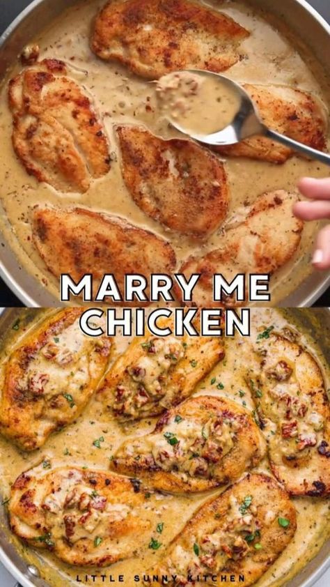 Mary Me, Marry Me Chicken, Boneless Chicken Thigh Recipes, Healthy Dinner Recipes Chicken, Marriage Proposal, Läcker Mat, Health Dinner Recipes, Chicken Dishes Recipes, Deilig Mat