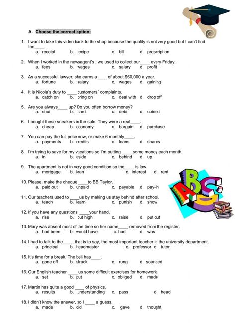 A2 Grammar Worksheet, Vocabulary Worksheets Intermediate, Esl Advanced, Grammar Exercise, Business Lessons, Free Worksheets For Kids, English Expressions, Vocabulary Exercises, Grammar Games