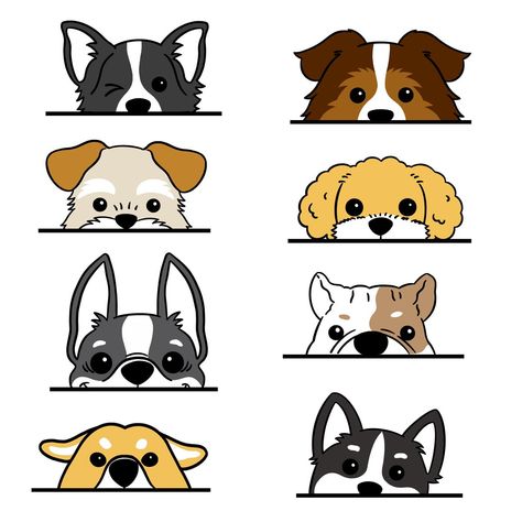 PRICES MAY VARY. 【Package and Dimensions】You will get 3 pieces of 30cm x25cm(11.8in*9.8in),which includs 8 cute peeping dogs Decals. 【Easy to apply】These DIY supply home decors are made of premium PVC material durable, reusable and removable. Peel off the cover and stick it on clean and smooth surfaces, such as walls, tables, glass doors, etc., decorate your home and/or refurbish your furniture instantly and easily. 【Double-Side Prints】These series decals made with advanced UV material, brightly Cute Dog Clipart, Cute Dog Cartoon, Dog Cartoon, Dog Decals, Cute Dog Pictures, Luxury Dog, Dog Stickers, Animal Stickers, Dog Drawing