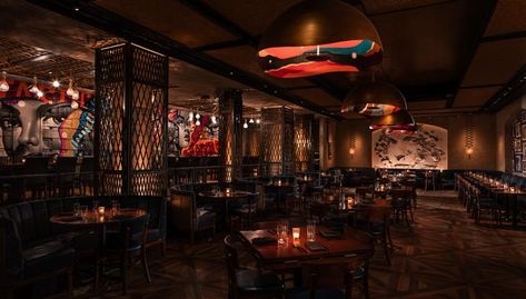 Fancy Korean Restaurant, Beer Station, Rockwell Group, Art And Craft Paper, Wooden Cladding, Modern Restaurant Design, Nightclub Design, Fancy Restaurants, Korean Restaurant